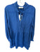 Cecilie Copenhagen Size S Navy Viscose Long Sleeve Chevron Ruffle collar Dress Navy / S