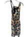 Atoir Size 2 Black & Peach Linen & Rayon Sleeveless Botanical High Slit Dress Black & Peach / 2