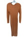 Atoir Size 4 Orange Cotton Knit Long Sleeve keyhole front Maxi Dress Orange / 4