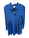 Cecilie Copenhagen Size XS Navy Viscose Long Sleeve Chevron Ruffle collar Dress Navy / XS