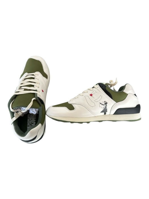 Sangacio Shoe Size 10.5 New Green & Red Canvas & Leather Perforated Sneakers Green & Red / 10.5