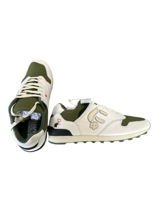 Sangacio Shoe Size 10.5 New Green & Red Canvas & Leather Perforated Sneakers Green & Red / 10.5