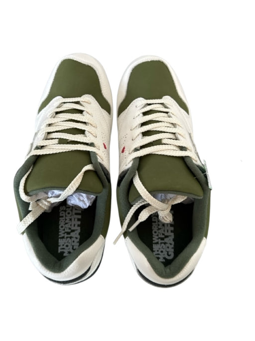 Sangacio Shoe Size 10.5 New Green & Red Canvas & Leather Perforated Sneakers Green & Red / 10.5
