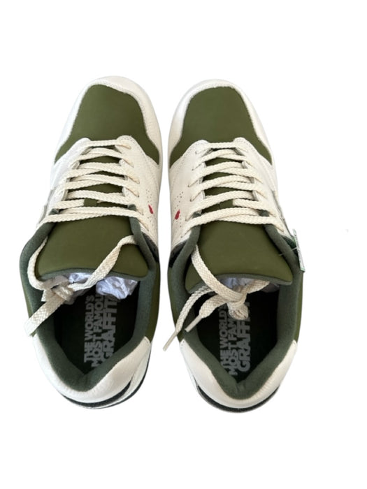 Sangacio Shoe Size 10.5 New Green & Red Canvas & Leather Perforated Sneakers Green & Red / 10.5