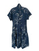 Hutch Size L Navy & Cream Cotton Short Sleeve Flowers Wrap Maxi Dress Navy & Cream / L