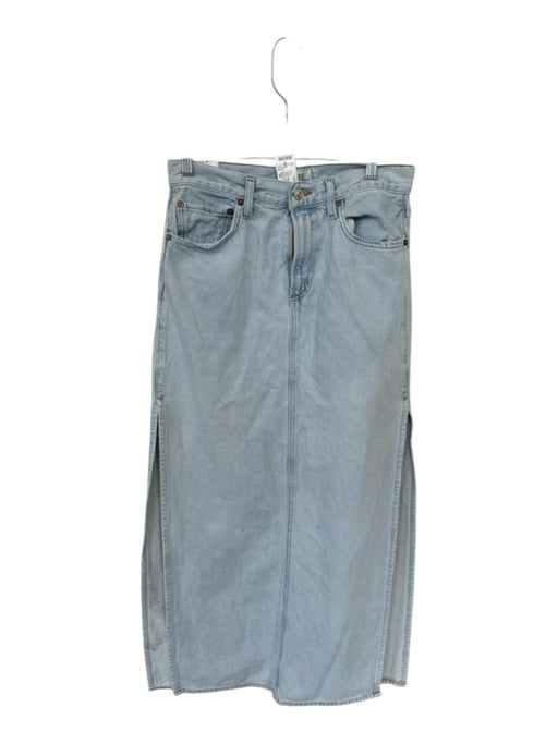 Agolde Size 26 Light Wash Organic Cotton High Waist Denim Maxi Skirt Light Wash / 26
