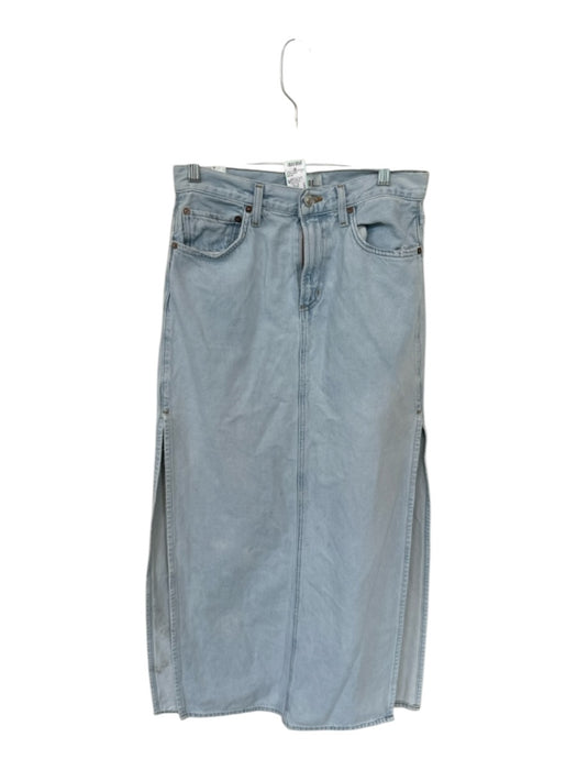 Agolde Size 26 Light Wash Organic Cotton High Waist Denim Maxi Skirt Light Wash / 26