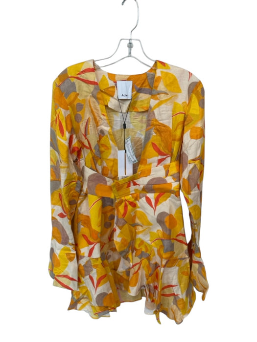 Acler Women's Corsica Floral Wrap Mini Dress - Golden Abstract