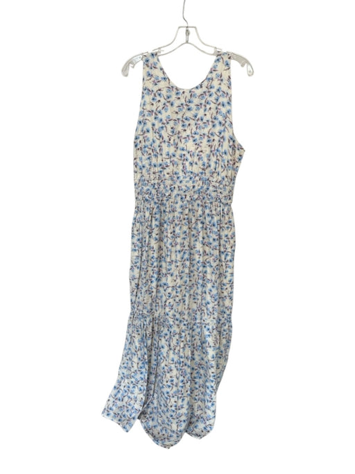 Something Navy Size XL Blue & Purple Cotton Sleeveless Flowers Maxi Dress Blue & Purple / XL