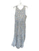 Something Navy Size XL Blue & Purple Cotton Sleeveless Flowers Maxi Dress Blue & Purple / XL