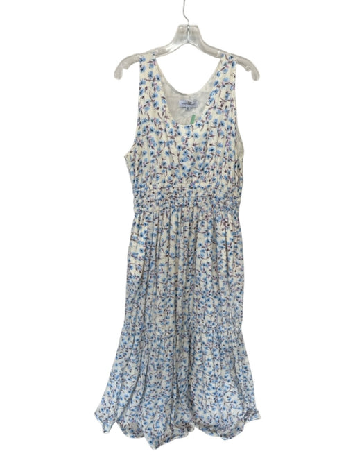 Something Navy Size XL Blue & Purple Cotton Sleeveless Flowers Maxi Dress Blue & Purple / XL