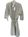 Summery Copenhagen Size S Gray & White Cotton Long Sleeve Diamonds Belted Robe Gray & White / S