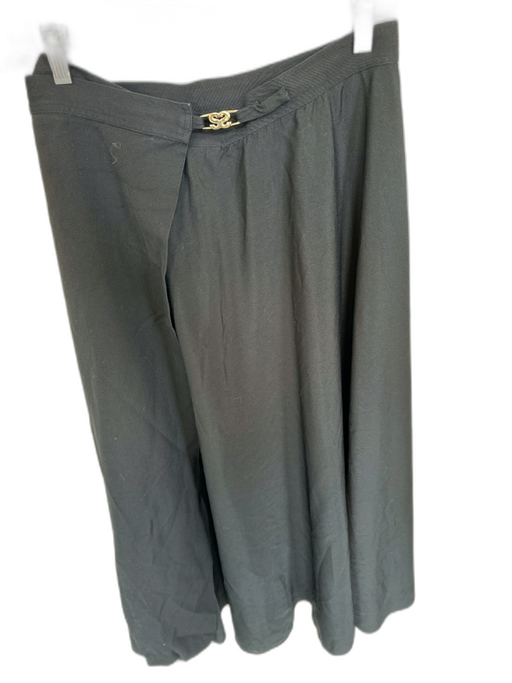 Sandro Size 42 Black Polyester Wrap Front A Line Midi Skirt Black / 42