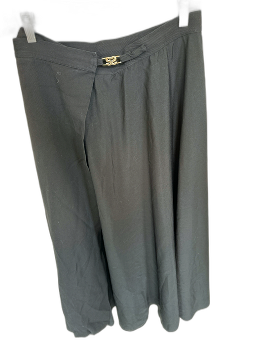Sandro Size 42 Black Polyester Wrap Front A Line Midi Skirt Black / 42