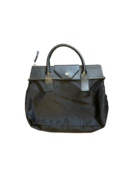 Etoile Black & Gold Leather & Nylon Top Handles Crossbody Strap Bag Black & Gold / L