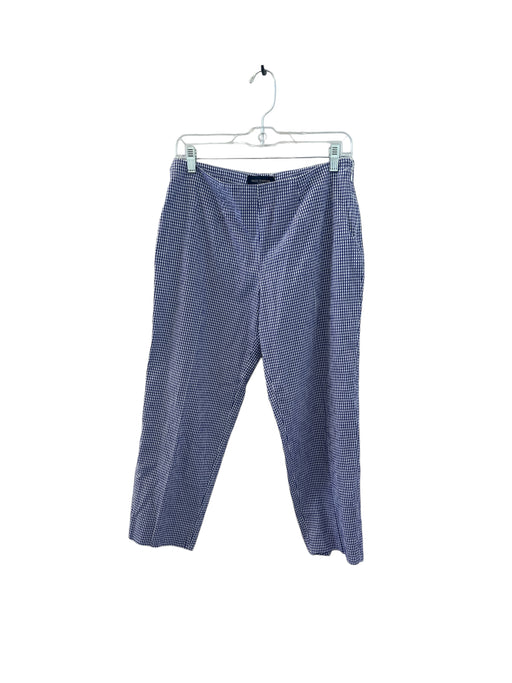 Piazza Sempione Size 44 Blue & White Cotton Checkered Side Zip Pants Blue & White / 44