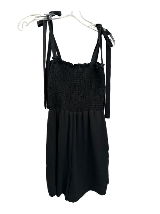 Show Me Your Mumu Size S Black Polyester Tie Straps Rouched Romper Black / S