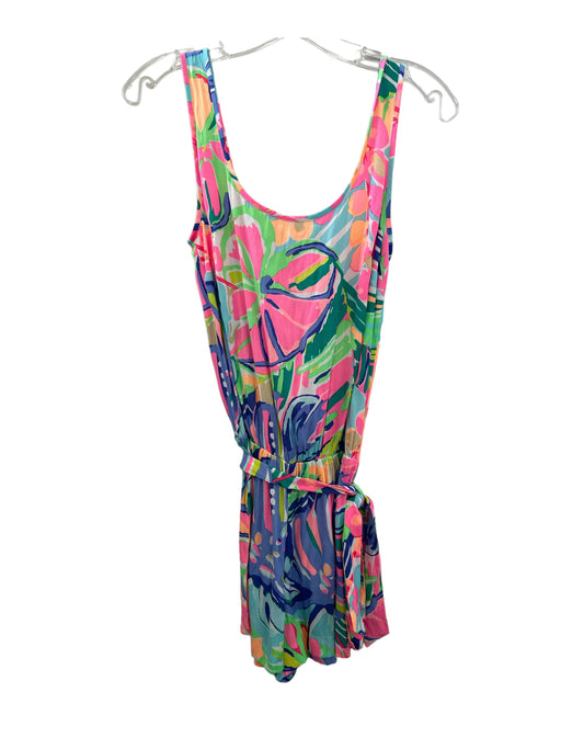 Lilly Pulitzer Size XS Pink & Multi Polyester Blend Sleeveless Leaves Romper Pink & Multi / XS