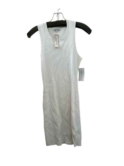 Cotton Citizen Size M White Cotton Blend Ribbed Sleeveless Body Con Dress White / M