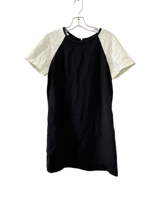 Tibi Size 2 Black & White Silk Eyelet Sleeves Short Sleeve Dress Black & White / 2