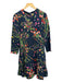 Lela Rose Size 4 Navy & Multi Viscose 3/4 Sleeve Floral Dress Navy & Multi / 4