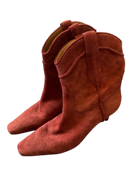 Sam Edelman Shoe Size 6 Rust Suede Kitten Heel Cowboy Booties Rust / 6