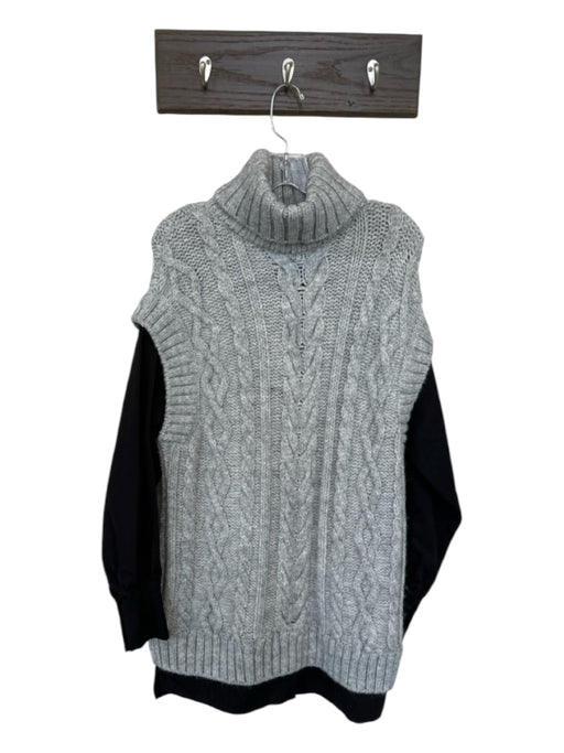 River Island Size S Gray & Black Acrylic Blend Cable Knit Long Sleeve Dress Gray & Black / S