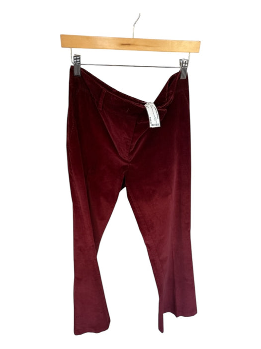 Prada Size 42 Maroon Corduroy Flare Hem Pants Maroon / 42