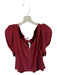 Frame Size L Maroon Silk Short Sleeve Button Down Top Maroon / L