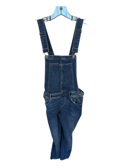 Paige Size 26 Dark Wash Cotton Blend Skinny Distressed Overalls Dark Wash / 26