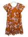 Crosby Size XS Orange & Pink Lycocell Flutter Sleeves Flowers Dress Orange & Pink / XS