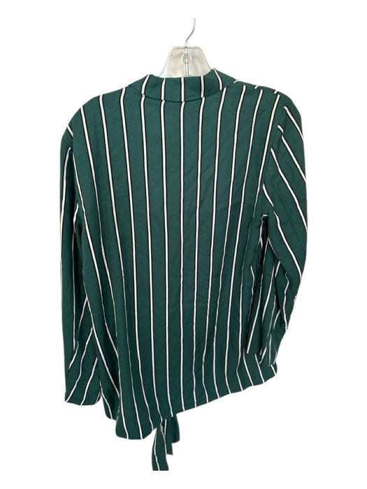 L'Academie Size S Teal & Black Viscose Blend Striped Belted Jacket Teal & Black / S