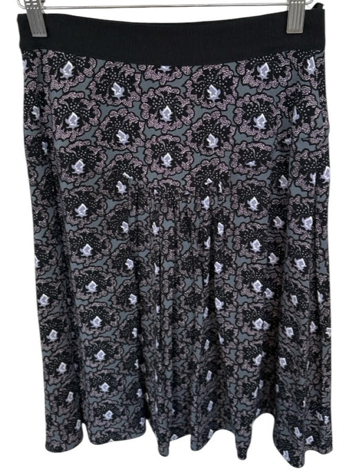 Prada Size 38 Black & Purple Viscose Blend Kaleidoscope A Line Skirt Black & Purple / 38