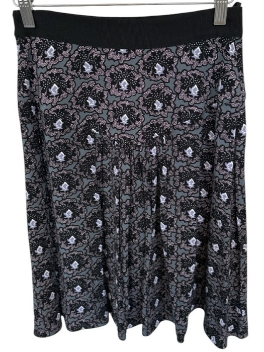 Prada Size 38 Black & Purple Viscose Blend Kaleidoscope A Line Skirt Black & Purple / 38