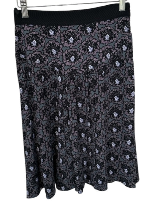Prada Size 38 Black & Purple Viscose Blend Kaleidoscope A Line Skirt Black & Purple / 38