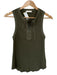Ulla Johnson Size L Olive Green Cotton Sleeveless Ribbed Lace Up Top Olive Green / L