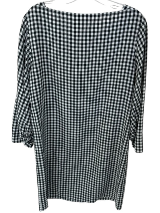 Tibi Size 6 Black & White Viscose Long Balloon Sleeve Checkered Dress Black & White / 6