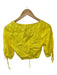 Staud Size XS Yellow Viscose Blend Short Sleeve Floral Cropped Top Yellow / XS