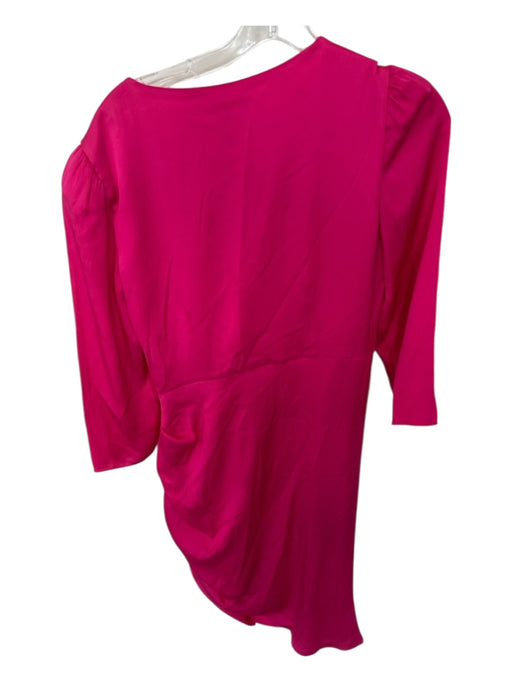 Milly Size 6 Pink Silk Blend Long Sleeve Rouched Dress Pink / 6