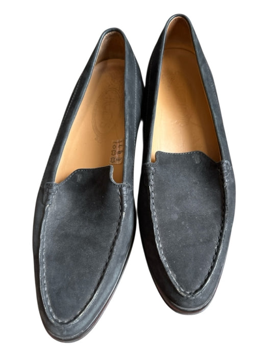 Tods Shoe Size 9.5 Black Suede Rubber Sole Driver Loafers Black / 9.5