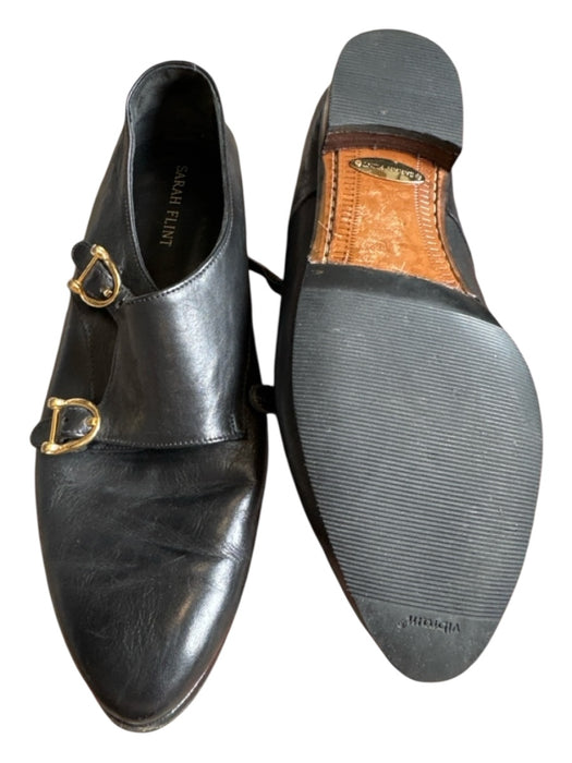 Sarah Flint Shoe Size 38 Black & Gold Leather Buckles GHW Loafers Black & Gold / 38