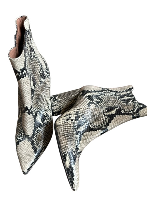 Tabitha Simmons Shoe Size 39 Gray & Black Leather Snake Embossed Booties Gray & Black / 39