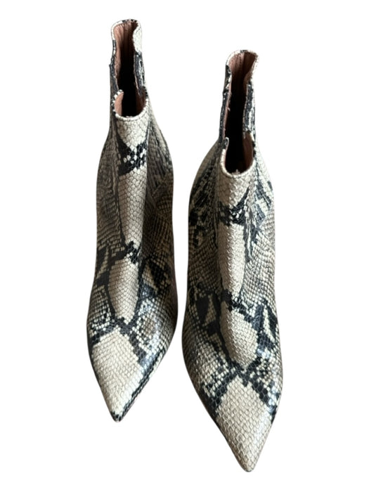 Tabitha Simmons Shoe Size 39 Gray & Black Leather Snake Embossed Booties Gray & Black / 39