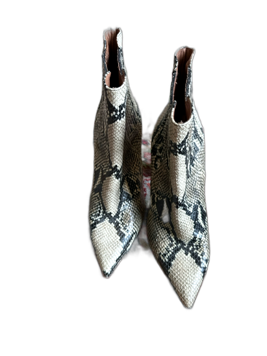 Tabitha Simmons Shoe Size 39 Gray & Black Leather Snake Embossed Booties Gray & Black / 39