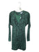 Equipment Size 2 Green & Black Polyester Long Sleeve Animal Print Buttons Dress Green & Black / 2