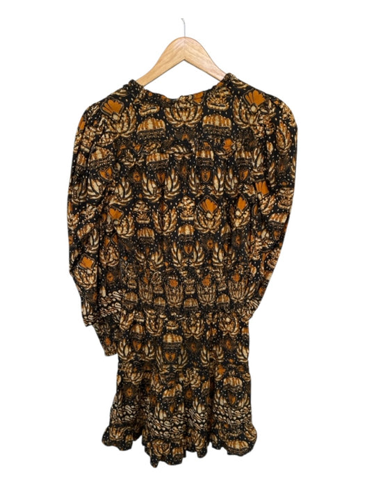 Love The Label Size M Black & Orange Cotton Long Balloon Sleeve Dress Black & Orange / M