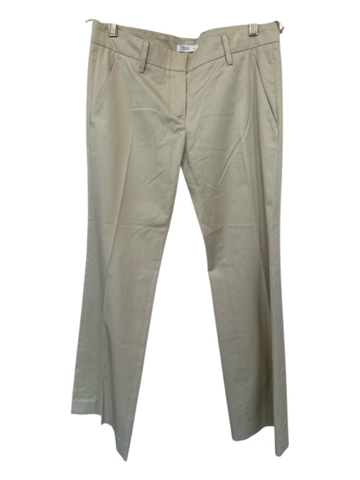 Prada Size 42 Khaki Cotton Blend Straight Leg Trouser Pants Khaki / 42