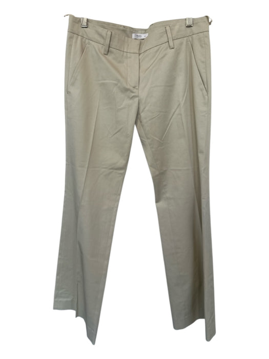 Prada Size 42 Khaki Cotton Blend Straight Leg Trouser Pants Khaki / 42