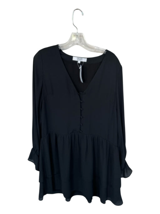 Crosby Size M Black Polyester Long Sleeve Buttons Dress Black / M