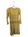 Matta Size XS Yellow & Taupe Cotton Long Sleeve Floral Maxi Dress Yellow & Taupe / XS